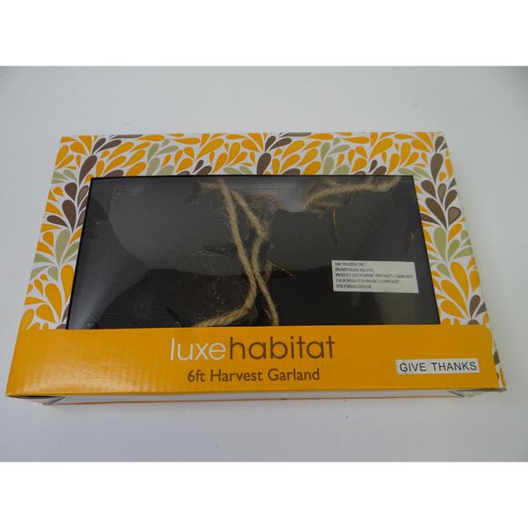 Luxe Habitat 6 ft Harverst Garland Fall Leaves, Fireplace Decor Rustic Farmhouse - Picture 6 of 6